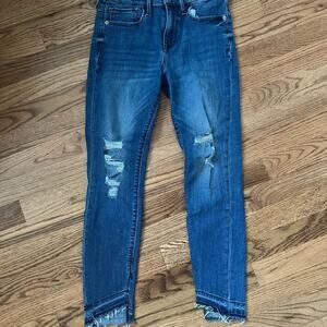 Express Frayed Skinny Jeans Size 0